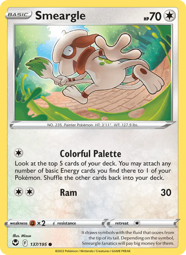 Carta Smeargle 137/195 de Silver Tempest