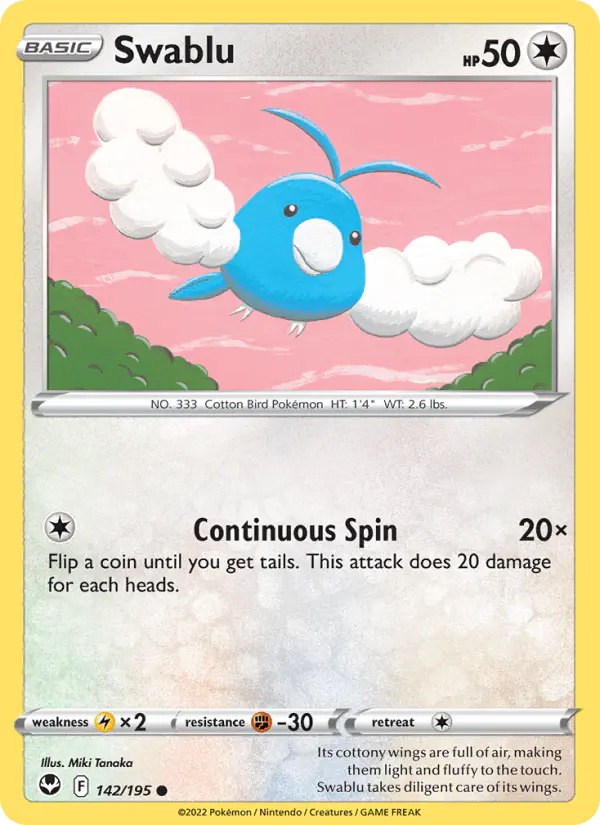 Carta Swablu 142/195 de Silver Tempest