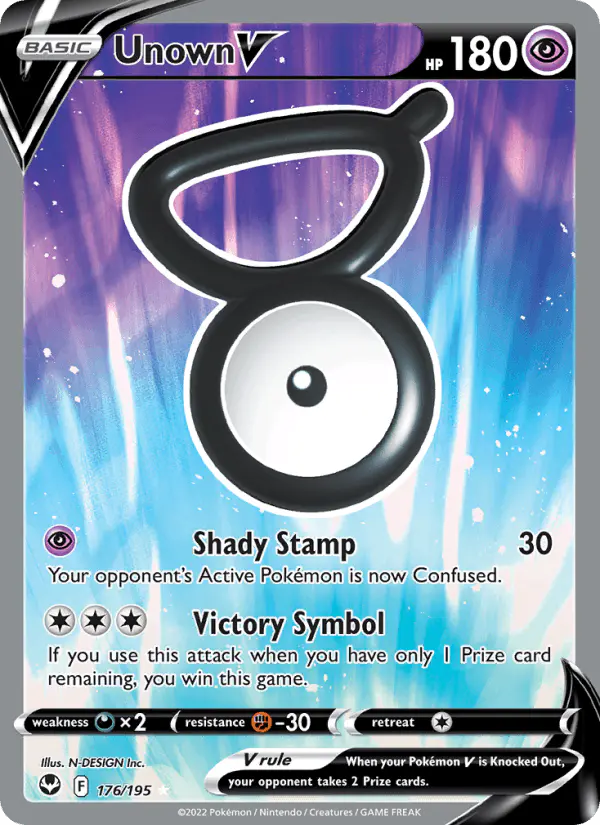 Carta Unown V 176/195 de Silver Tempest