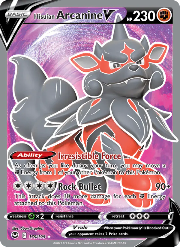 Carta Hisuian Arcanine V 179/195 de Silver Tempest