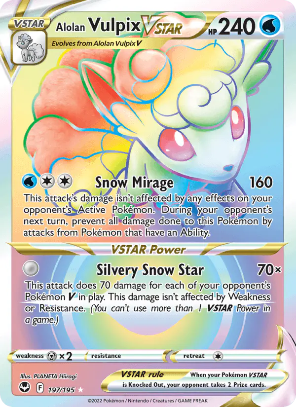 Carta Alolan Vulpix VSTAR 197/195 de Silver Tempest