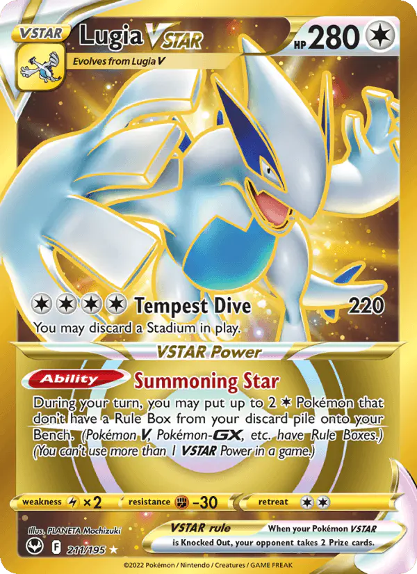Carta Lugia VSTAR 211/195 de Silver Tempest