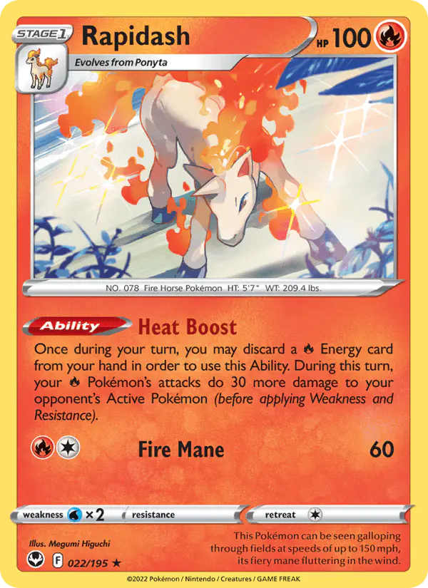 Carta Rapidash 022/195 de Silver Tempest