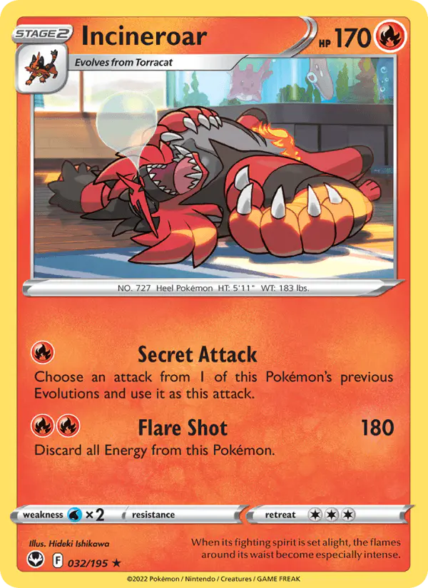 Carta Incineroar 032/195 de Silver Tempest