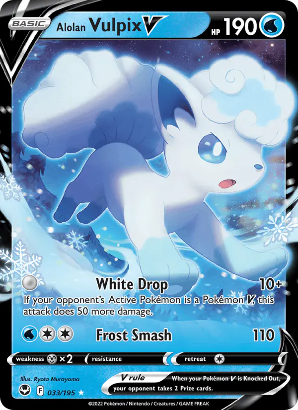Carta Alolan Vulpix V 033/195 de Silver Tempest