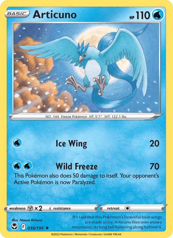 Carta Articuno 036/195 de Silver Tempest