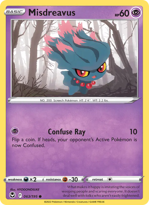 Carta Misdreavus 063/195 de Silver Tempest