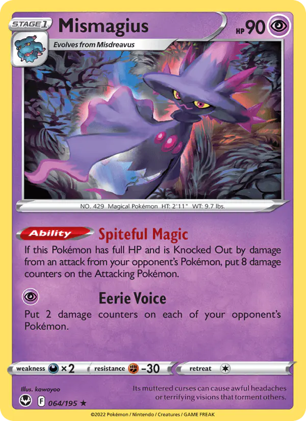 Carta Mismagius 064/195 de Silver Tempest