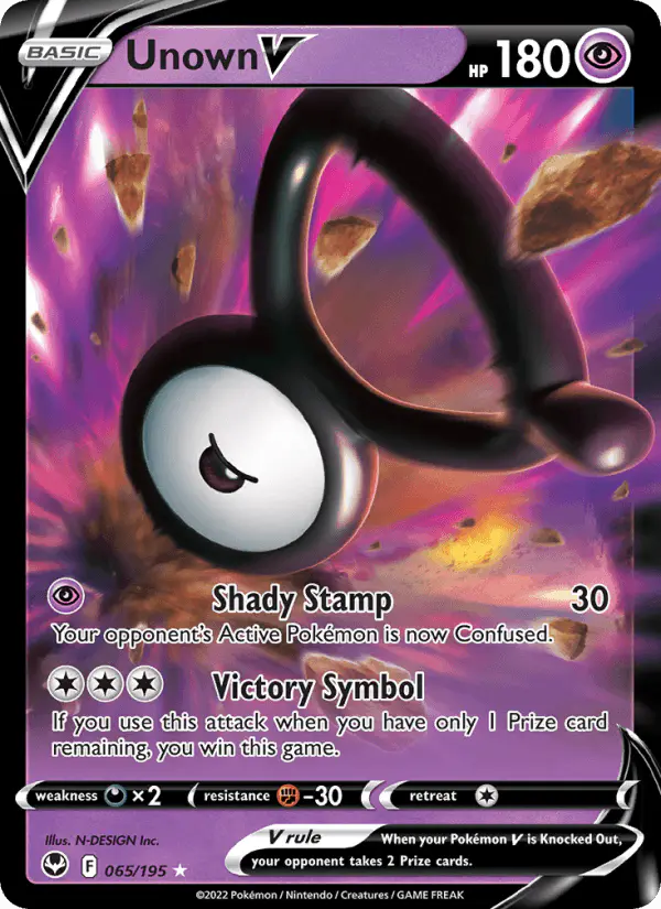 Carta Unown V 065/195 de Silver Tempest