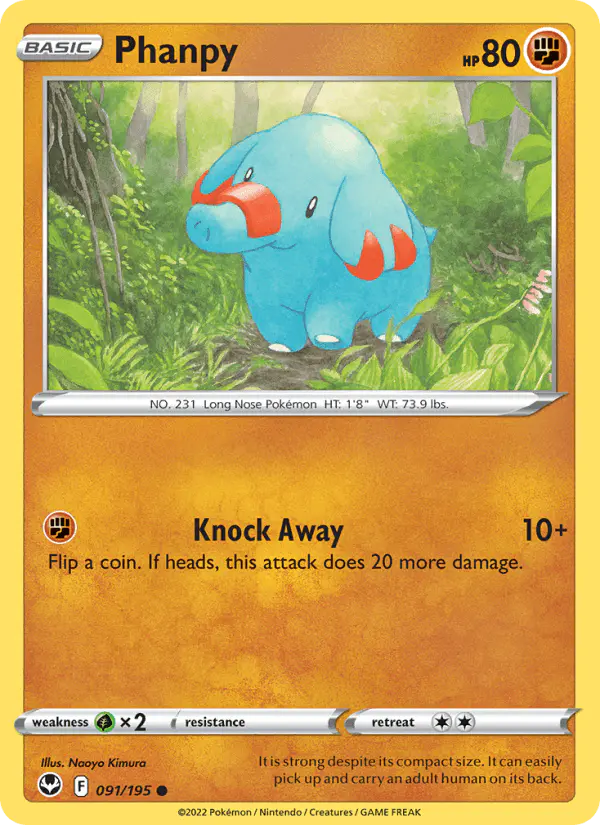 Carta Phanpy 091/195 de Silver Tempest