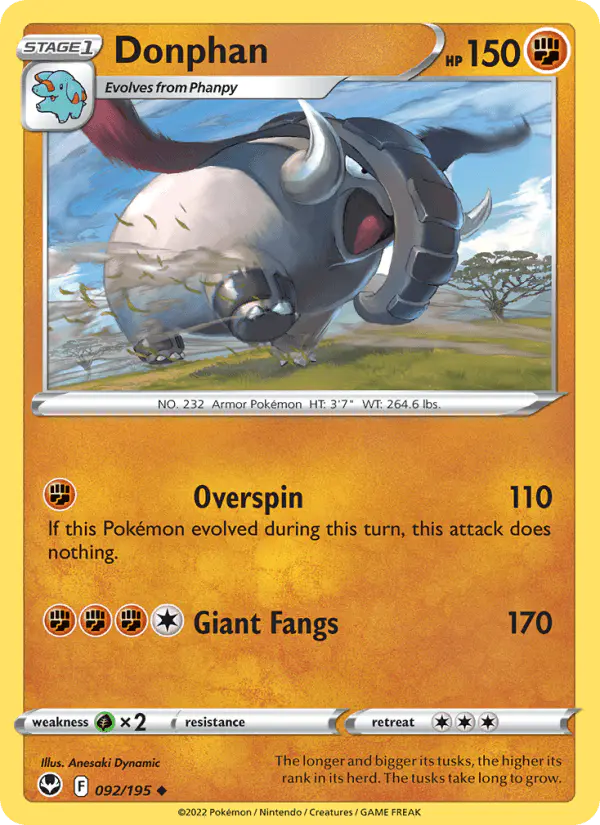 Carta Donphan 092/195 de Silver Tempest