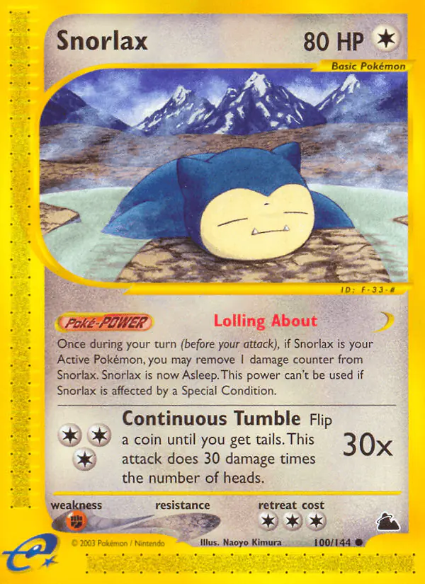 Carta Snorlax 100/144 de Skyridge
