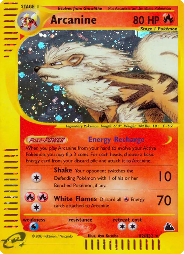 Carta Arcanine H02 de Skyridge