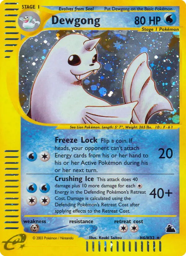 Carta Dewgong H06 de Skyridge