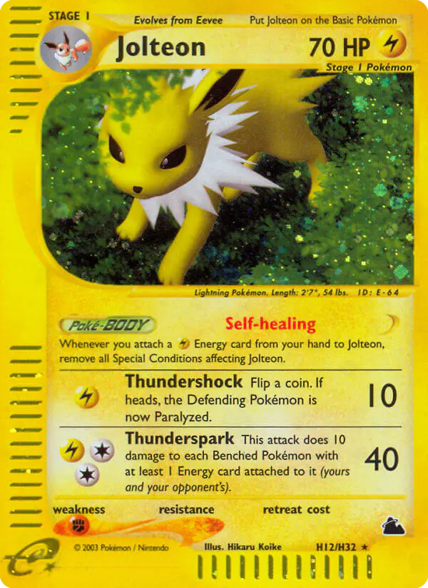 Carta Jolteon H12 de Skyridge