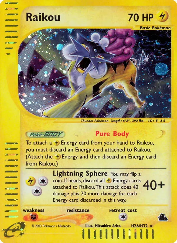 Carta Raikou H26 de Skyridge