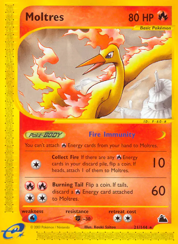 Carta Moltres 21/144 de Skyridge