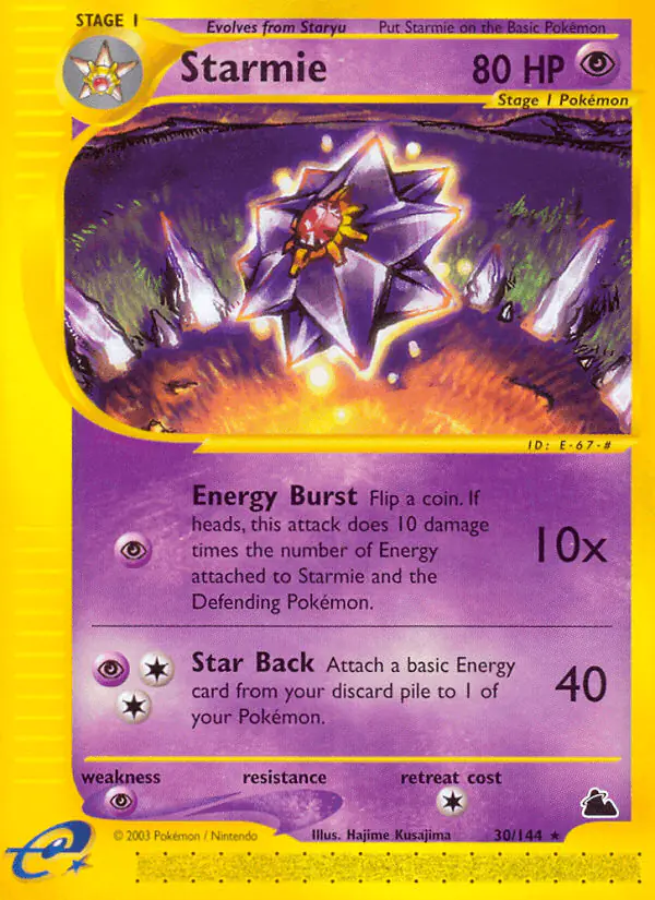 Carta Starmie 30/144 de Skyridge