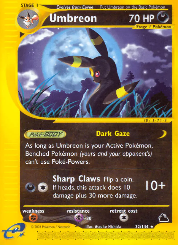 Carta Umbreon 32/144 de Skyridge