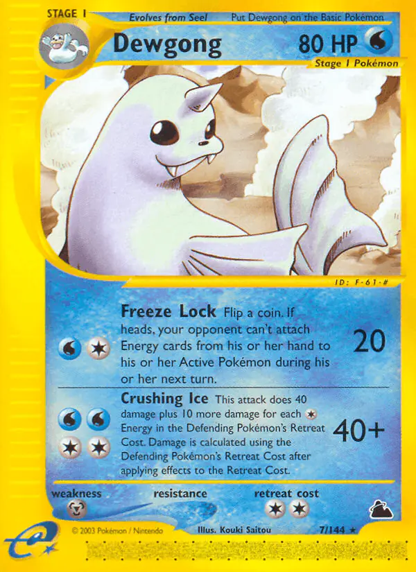 Carta Dewgong 7/144 de Skyridge