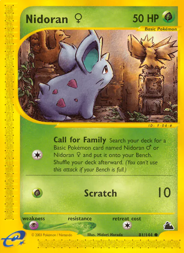 Carta Nidoran ♀ 81/144 de Skyridge