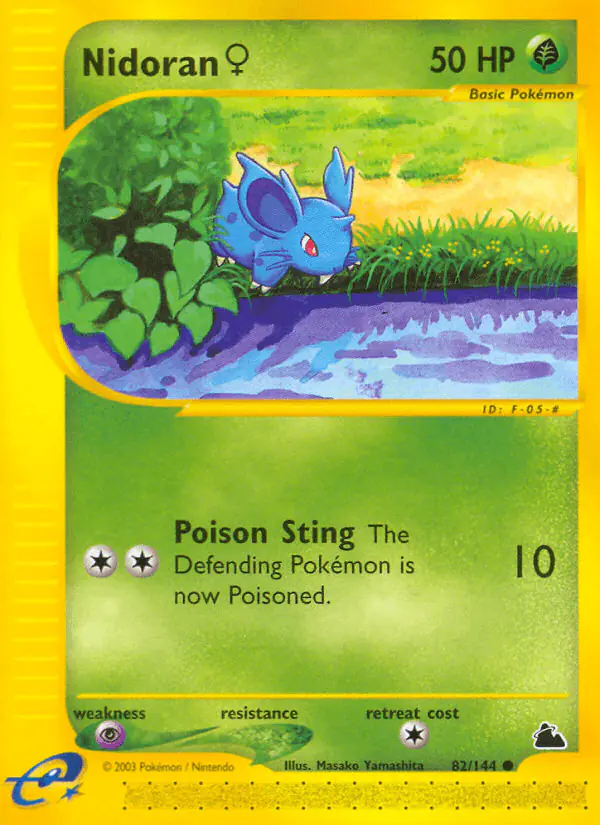 Carta Nidoran ♀ 82/144 de Skyridge