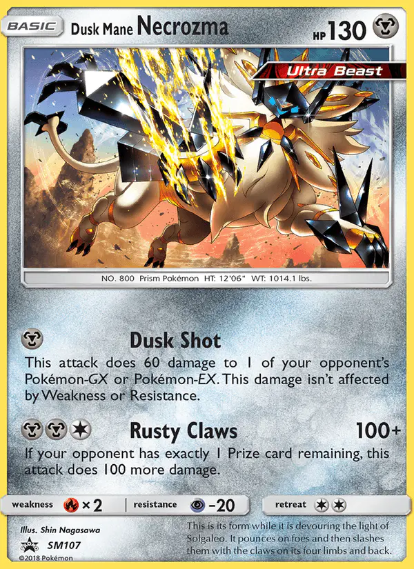 Carta Dusk Mane Necrozma SM107 de SM Black Star Promos