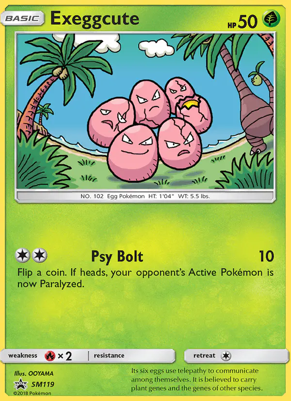 Carta Exeggcute SM119 de SM Black Star Promos