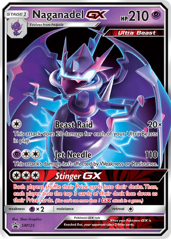 Carta Naganadel GX SM125 de SM Black Star Promos