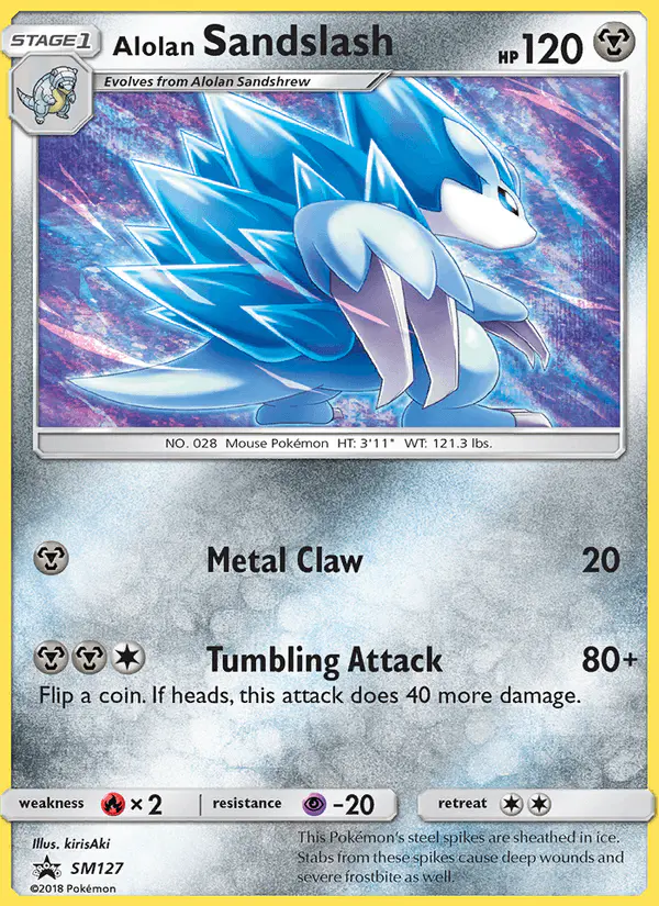 Carta Alolan Sandslash SM127 de SM Black Star Promos