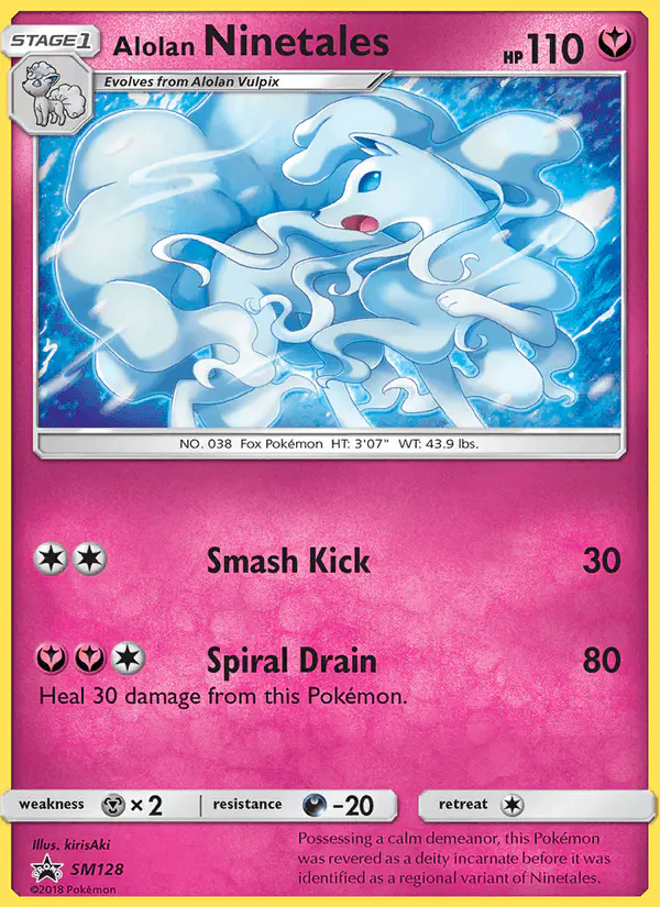 Carta Alolan Ninetales SM128 de SM Black Star Promos