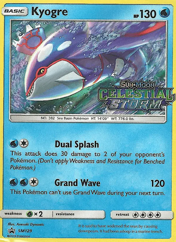 Carta Kyogre SM129 de SM Black Star Promos