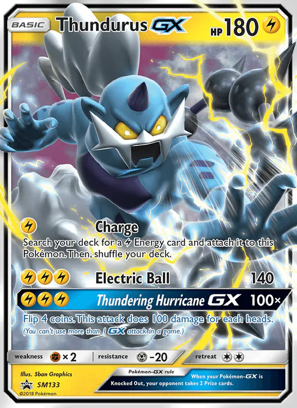 Carta Thundurus GX SM133 de SM Black Star Promos