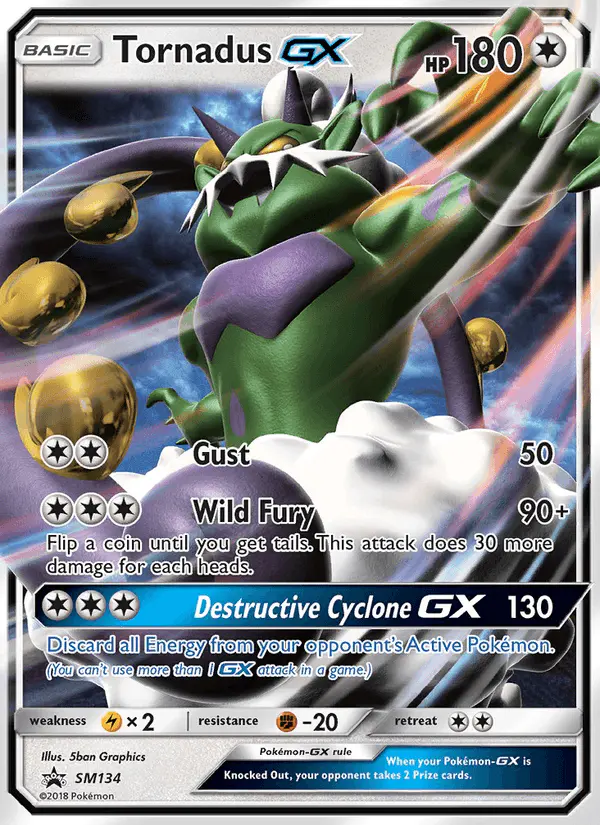 Carta Tornadus GX SM134 de SM Black Star Promos
