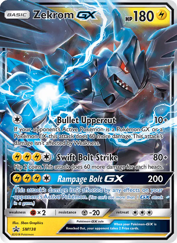 Carta Zekrom GX SM138 de SM Black Star Promos