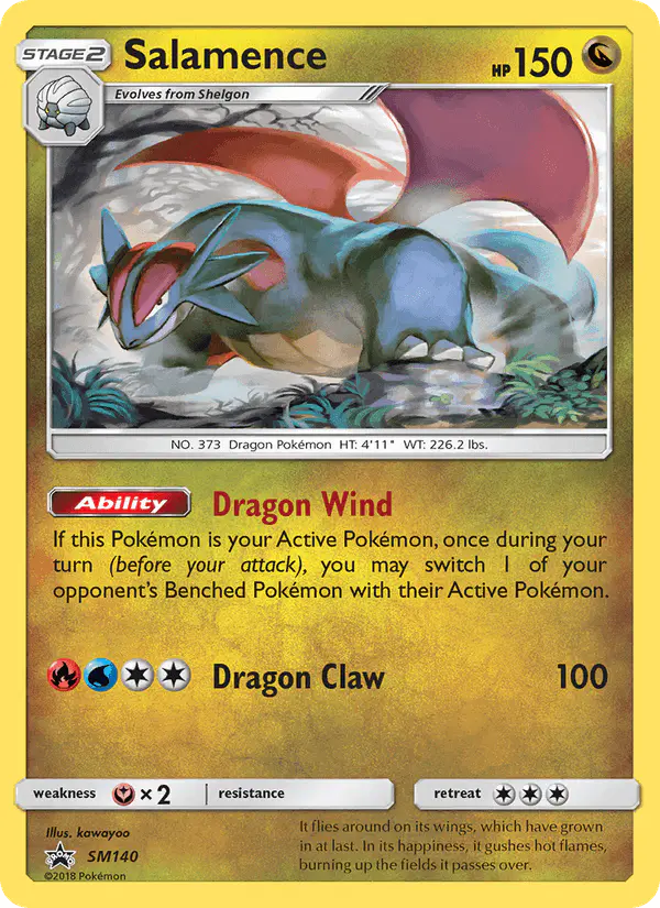 Carta Salamence SM140 de SM Black Star Promos