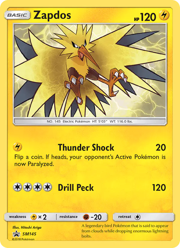 Carta Zapdos SM145 de SM Black Star Promos