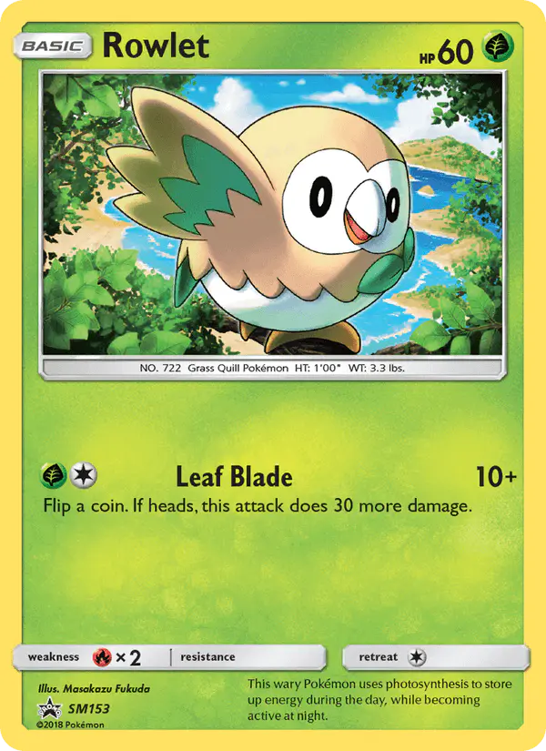 Carta Rowlet SM153 de SM Black Star Promos