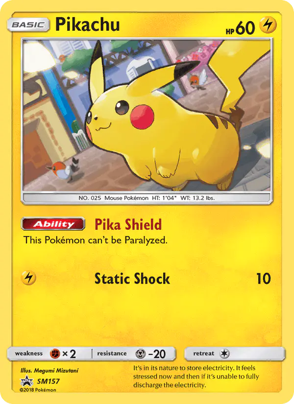 Carta Pikachu SM157 de SM Black Star Promos