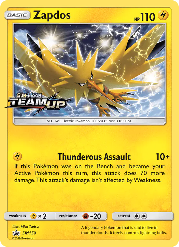Carta Zapdos SM159 de SM Black Star Promos