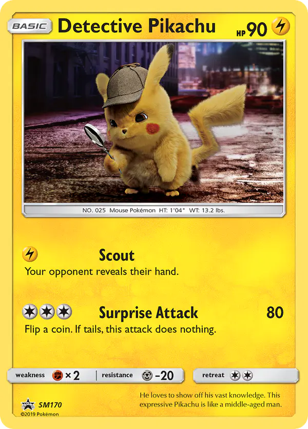 Carta Detective Pikachu SM170 de SM Black Star Promos