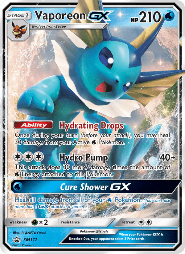 Carta Vaporeon GX SM172 de SM Black Star Promos