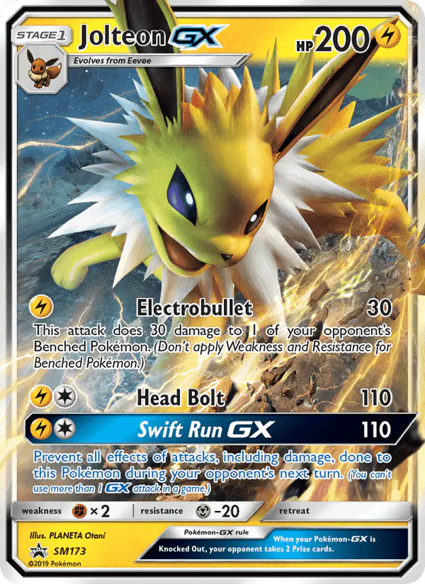 Carta Jolteon GX SM173 de SM Black Star Promos