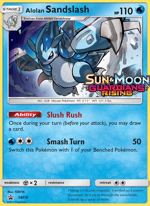 Carta Alolan Sandslash SM18 de SM Black Star Promos