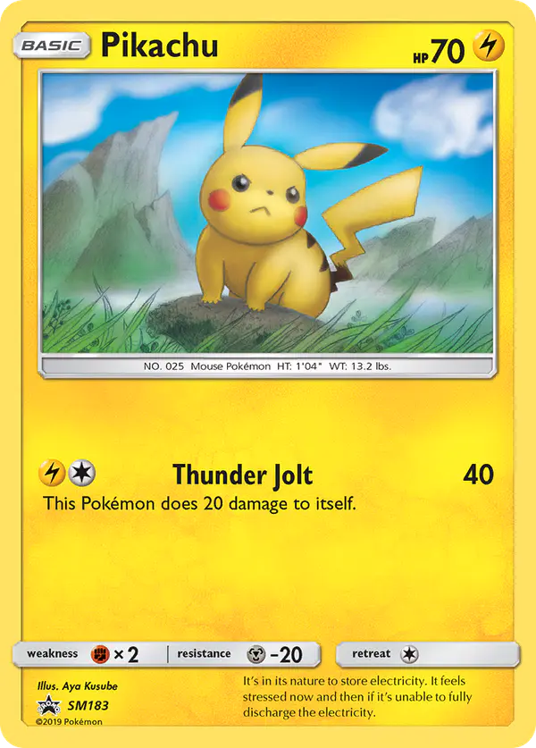 Carta Pikachu SM183 de SM Black Star Promos