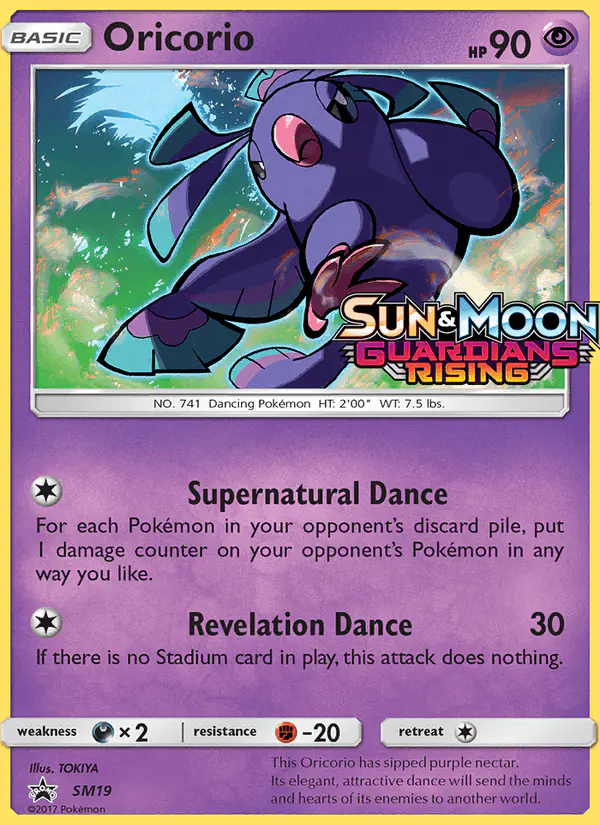 Carta Oricorio SM19 de SM Black Star Promos