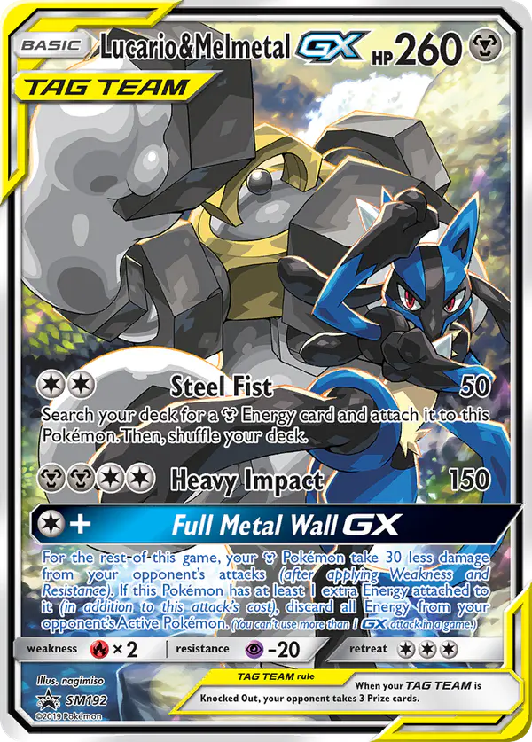Carta Lucario & Melmetal GX SM192 de SM Black Star Promos