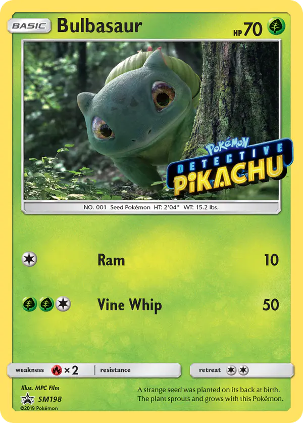 Carta Bulbasaur SM198 de SM Black Star Promos