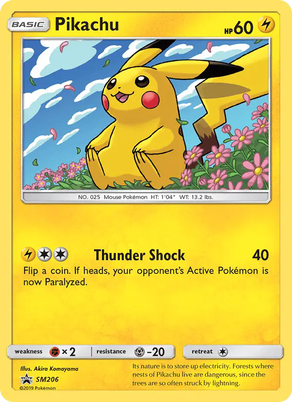 Carta Pikachu SM206 de SM Black Star Promos