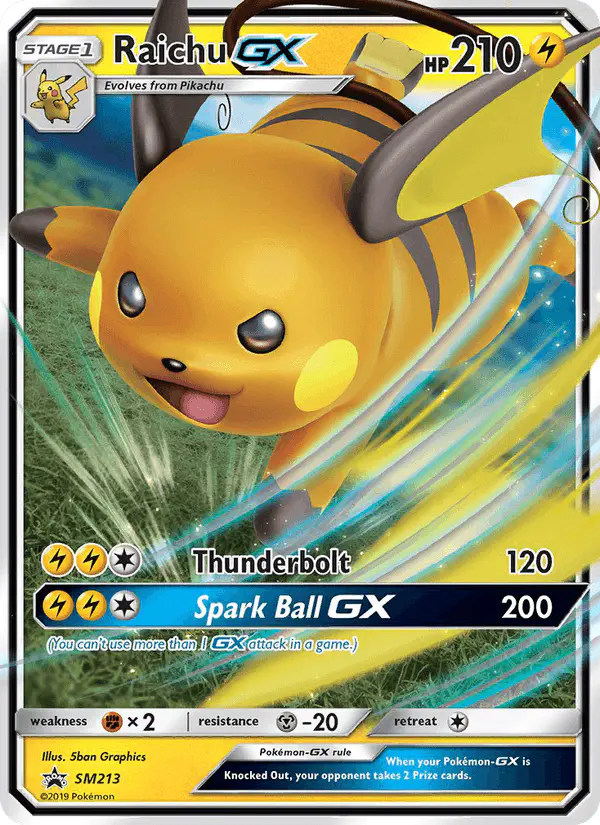 Carta Raichu GX SM213 de SM Black Star Promos